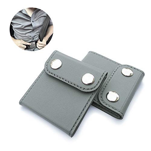 ILIVABLE Seatbelt Adjuster, Comfort Universal Auto Shoulder Neck Strap Positioner Clips, Vehicle Seat Belt Covers (2 Pack, Grey)
