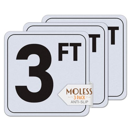 MOLESS 3FT Pool Depth Markers 6x6 Anti-Slip Vinyl Pool Stickers 3 Pack
