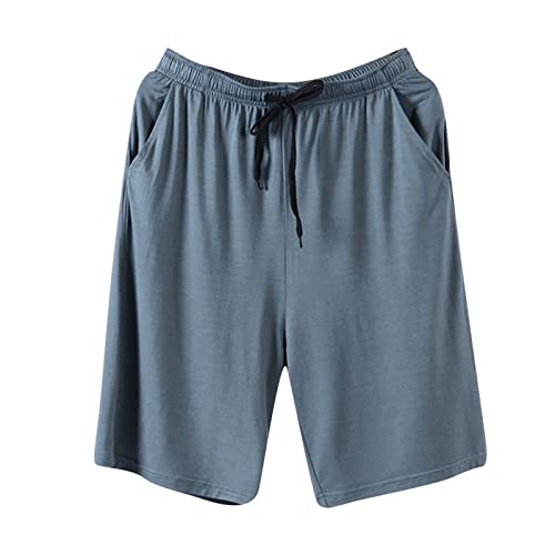 13 House 556 - Pijama de verano para hombre, informal, cómoda, pantalones recortados, ropa fina para el hogar, verde, L