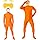 2025 Orange jumpsuit costume Adult Mustache and Eyebrows Jumpsuit for Men Halloween Party Dress up (Medium)