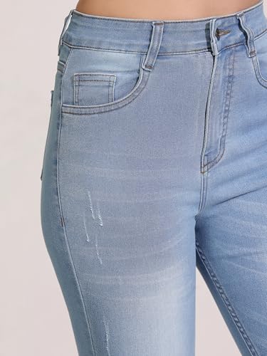 Image of Dolce Crudo Women's Skinny Fit High Rise Cropped Length Stretchable Denim Jeans