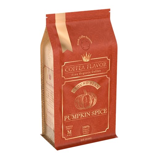 Flavored Ground Coffee &ndash; Spice Pumpkin, 100% Arabica, Single Origin, Medium Roast, USDA Organic, Naturally Flavored &ndash; by Coffea Flavor