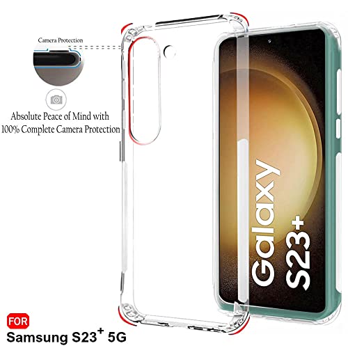 Image of TheGiftKart Back Cover Soft Case for Samsung Galaxy S23 Plus 5G | Best Camera Protection | Inbuilt Dust Plugs & Anti-Slip Grip | Ultra Clear Slim Back Cover Case (Silicone, Transparent)