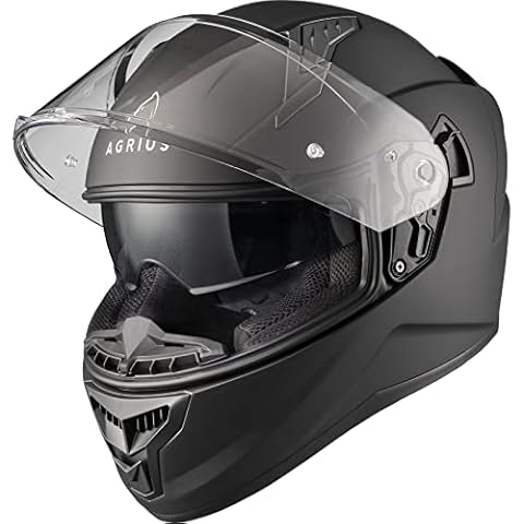 Agrius Wrath Solid Motorcycle Helmet XXL Matt Black Cover