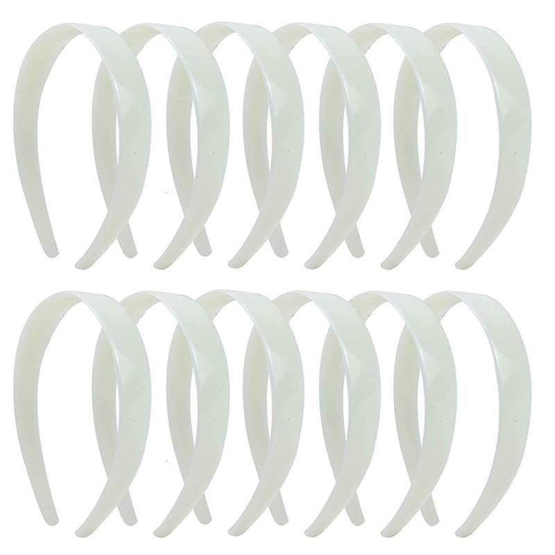 6 Pcs Plastic Headbands, 1" Wide No Teeth Hair BandsAccessories for DIY & Craft - Perfect for Girls, Women (White)-image-46