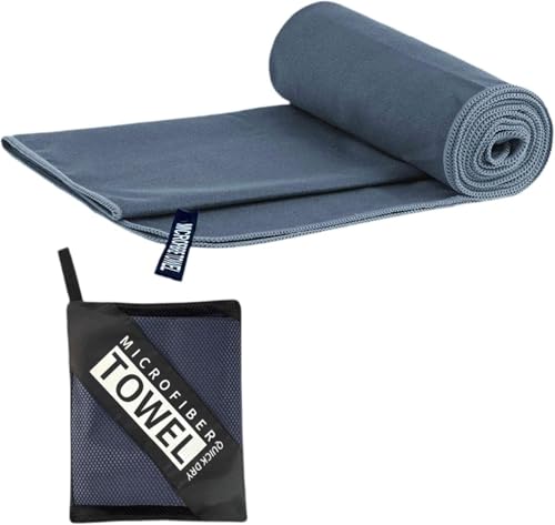 LushOrchidVale Microfibre Towel - Quick dry Lightweight Absorbent Travel Towel ，Beach Towel Perfect for Sports Beach Gym Swimming，Cycling,Yoga, Camping ，Hiking (Navy Blue, 50x120cm)