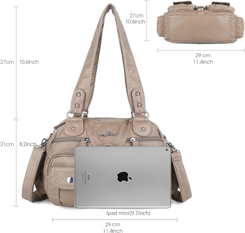 Image of Angel Kiss Hobo Crossbody Purses for Women Shoulder Bag Multipocket Soft Hobo Purses Removable Strap Leather Handbags