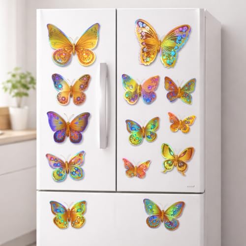 Image of Rangoli 3D Multicolor Butterfly Wall Stickers with Magnet | Removable Self Adhesive Wall Decor for Living Room, Bedroom, Kids Room | Wall & Iron Surface Decoration. Design-21
