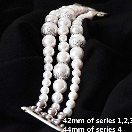 Correa elástica perlada blanca para Apple Watch 42/44mm miniatura 2