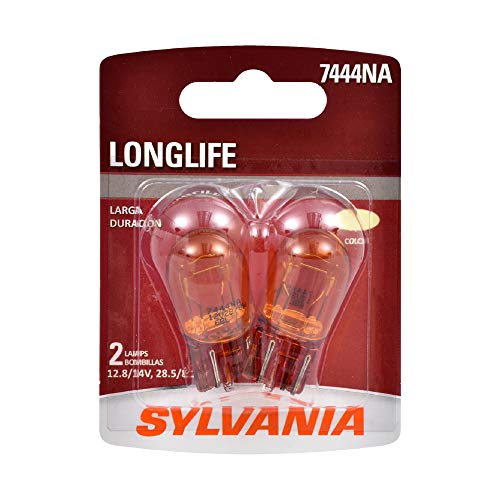 SYLVANIA - 7444NA Long Life Miniature - Amber Bulb Ideal for Turn Signal Applications Side Marker and Parking (Contains 2 Bulbs)