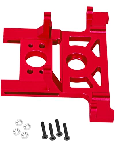 RCMYou Aluminum Bearing Motor Mount Upgrades Part for 1/10 Rustler 4X4 Lcg Slash 4x4 Lcg,Alloy Sliding Motor Mount Hops up,Red