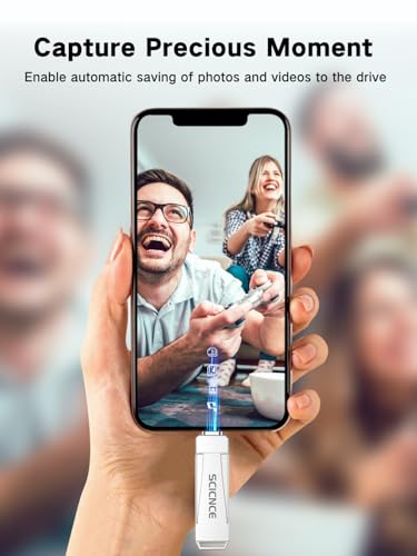 Image of 128GB Flash Drive Intended for iPhone, USB Memory Stick Storage Backup for Photos Videos, Plug and Play No APP Required, Compatible with iPhone iPad Android and Computers (Metal Silver)