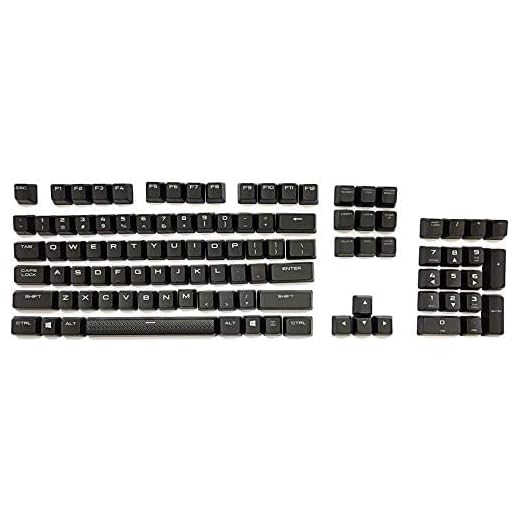 【Datortillbehör】 For Corsair Mekanisk tangentbord Original Keycap K70 LUX STRAFE K65 K68 K95 MK.2 KeyCap 104 Keys (Svart) 【Utbytbar】 (Color : K70 RGB 104 keycap)