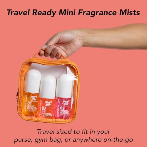Image of Holler And Glow Hawaii Heat Vanilla Body & Hair Mist, Body Spray For Women, Hair Perfume For Women, Delicate Peony, Amber Scented, Warm & Sweet, Travel Sized, 3.38 Fl Oz