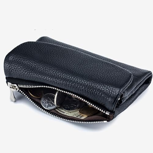 Joyfullygo Wallet,Suitable For Daily Commuting, Unisex Soft Pebble Leather Wallet Business Occasions, Short Trips, Card Purse With Credit Card Holder, Bifold Pocket Purse (black-A)4