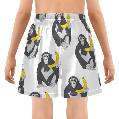 Toddler Boys Swimwear Swim Trunks with Compression Liner 4T Gorilla Banana3