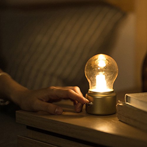 Lámpara de Mesa Retro LED Recargable USB Oro miniatura 3