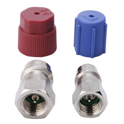Juego De Herramientas De Aire Coche - R134A Acoplador Rápido | R12 R22 A R134As Alto/Bajo | Conector De Tubo Del Gauge Colector | Acopladores Rápidos Válvula A/C 90 ° R-12