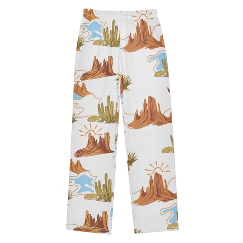 Desert Cactus Boys Pants Boys Athletic Pants Long Pant for Boywith Pockets Wide-Leg Size 6-14Y