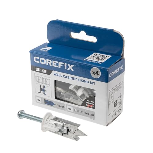 Corefix Spike Cabinet Mounting Kit 4 Pack - Heavy Duty Drywall Anchors for Kitchen Cupboards and...