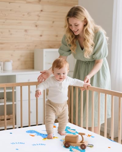 Image of lasoftan Pack and Play Mattress - 38 inch x 26 inch Soft Breathable Portable Mattres Waterproof & Washable Perfectly fits Pack n Play