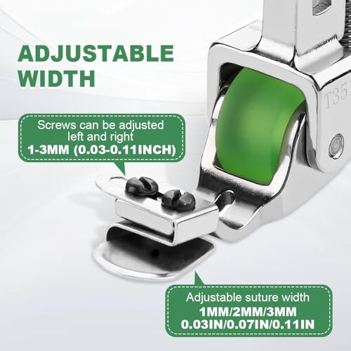 Prensatelas de acero inoxidable ajustable para dobladillo enrollado miniatura 3