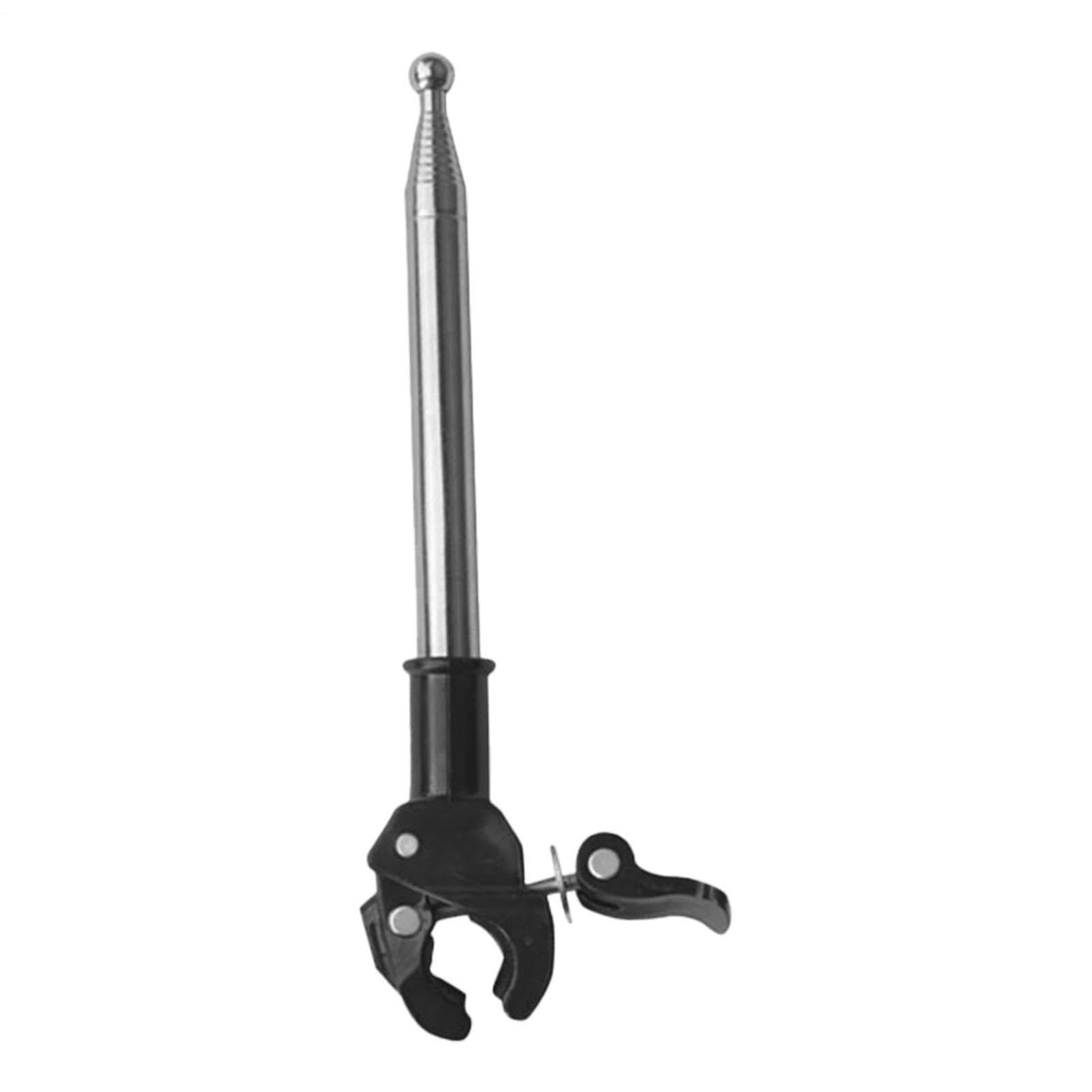 Telescopic Stainless Steel Flagpole - 120cm Extendable Bike Mount | Retractable Motorcycle Flag Pole Holder | Adjustable Handlebar Clamp for Motorbike, Outdoor Display Bracket Stand