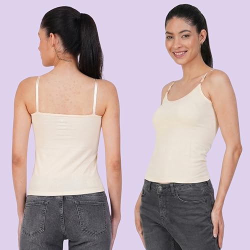 Image of Women's Cotton Camisole Slip | Adjustable Straps | Ultra-Soft Pure Cotton Fabric | Camisole | (S,M,L,XL,2XL,3XL,4XL)