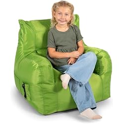 1 of Big Joe Dorm Bean Bag Chair with Drink Holder and Pocket, Spicy Lime Smartmax, Durable Polyester Nylon Blend, 3 feet