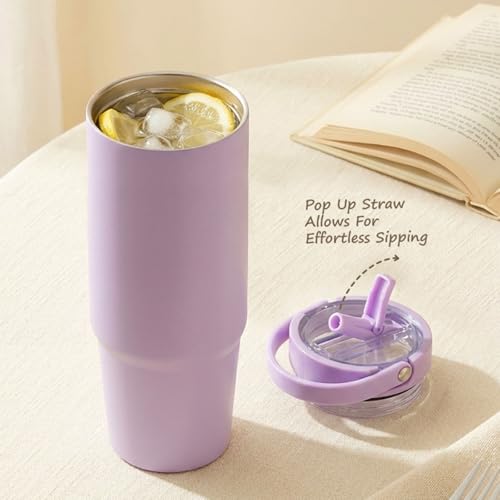 Bouteille eau double isolation pour éviter les fuites, grand gobelet acier à paille ergonomique