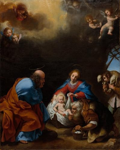 Cuadros de Carlo Dolci Adoration of the Shepherds para renovar paredes vacías en dormitorios