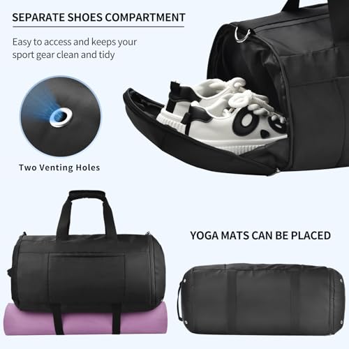 Enhanced Gym Bag with Shoe Compartment, Water-Resistant Duffle for Men & Women - Ideal for Workouts, Travel, & Sports4