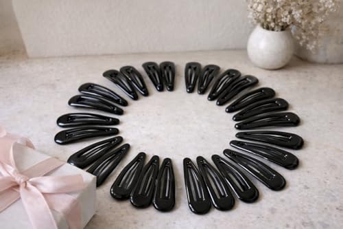 Image of Small Kids Tic Tac Hair Clips- Hair Accessories Girls & Toddlers | Non-Slip, Lightweight & Durable Metal Hairpins | Stylish Baby Hair Clips (Glossy Black Pack of 20)