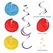 Colorful Ceiling Swirl Foil Decorations Hanging Plastic Streamer Themed Swirl Party Decoration for Wedding Thanksgiving Day Graduation Celebration, Pack of 28 (Multicolor 15)