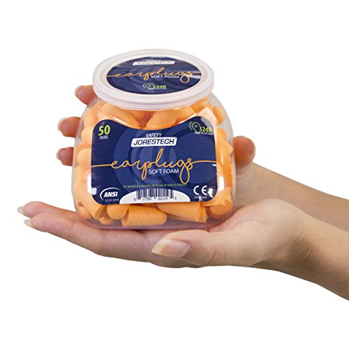 Image of JORESTECH Safety Ultra Soft Foam Ear Plugs Orange Excellent for Noise Reduction 32dB NRR 34 dB SNR (50 Pair)