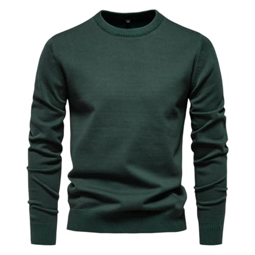 Suéter de punto para hombre jersey de algodón cuello redondo ropa de abrigo invierno