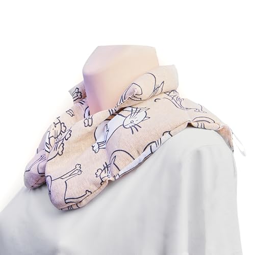 Sacos Semillas Térmicos Microondas. Especial Cervical. 100% Lavable y Sin Aromas. Diseño Fisioterapéutico. Hecho en España. Alivio Natural del Dolor (Gatetes)