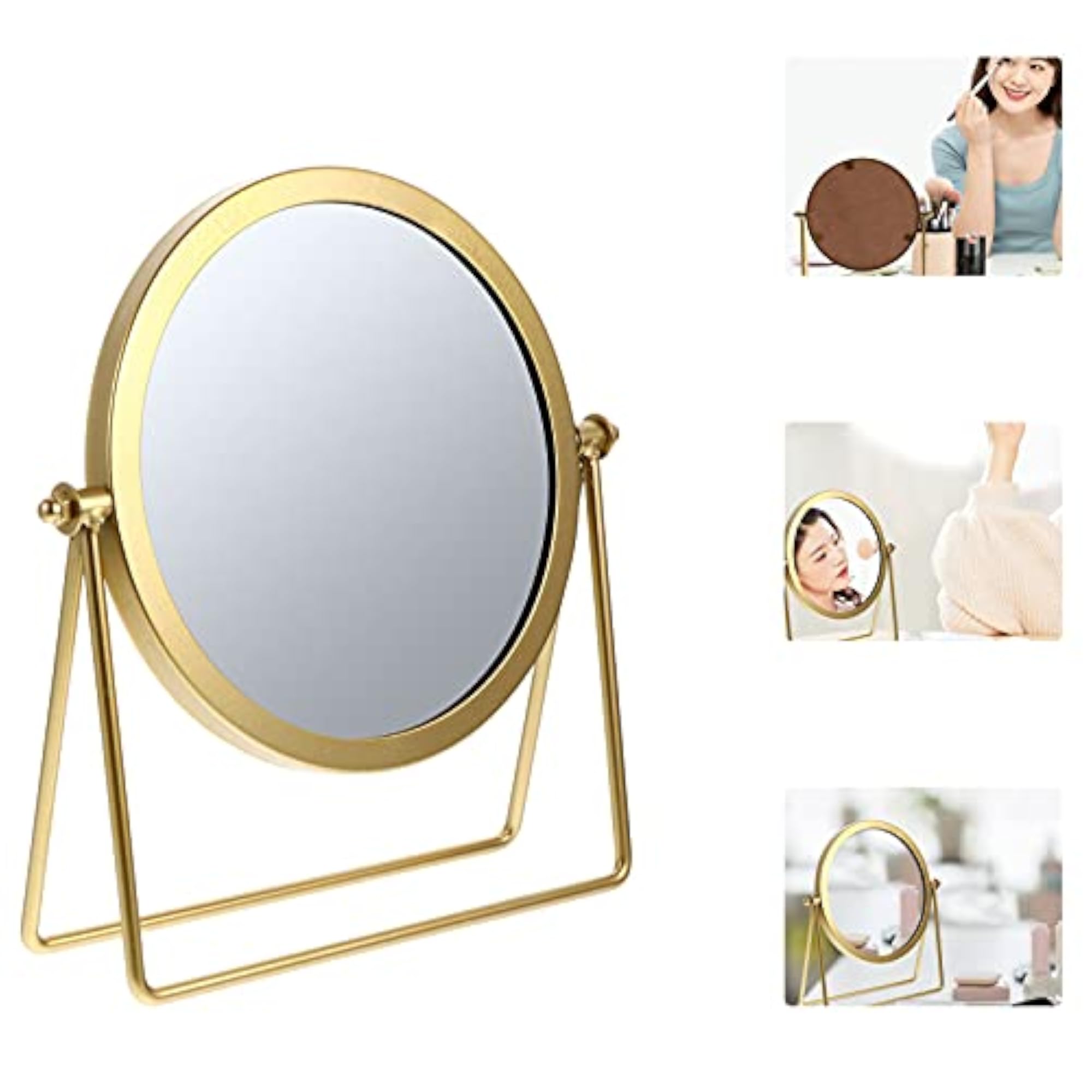 Modern Double Sided Cosmetic Mirror with Stand