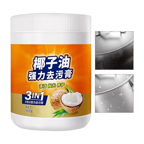 多目的クリーナー | 260g 多用途キッチンオーブンクリーナーペースト - 深層洗浄研磨クリーム 家庭用業務用食器コンロトップカウンタートップ陶磁器 | 食器 コンロ 天板 陶磁器 ガラス 金属用