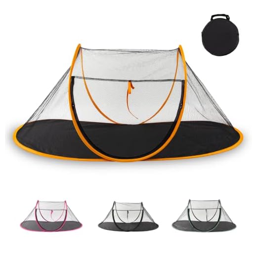 Outdoor Cat Enclosures, Portable Cat Tent for Bearded Dragon, Dogs and Small Animals, Cat Outdoor Tent with Foldable Bag(Orange)