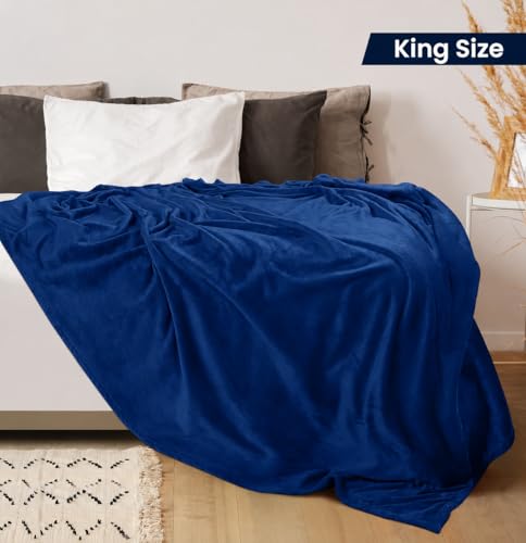 Image of Utopia Bedding Fleece Blanket Throw Size Navy 300GSM Luxury Anti-Static Fuzzy Soft Microfiber Blanket for Couch, Sofa and Bed (50x60 Inch)