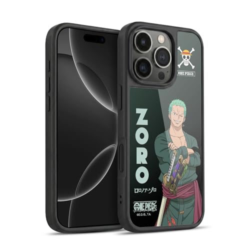 Coque One Piece iPhone 16 Pro antichoc avec protection de qualité militaire Roronoa Zoro