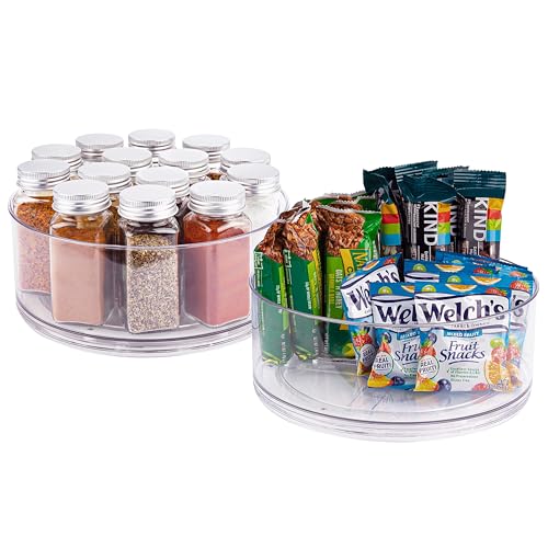 Oizeir Lazy Susan Turntable (2-Pack) - Clear Acrylic, Rotates 360...