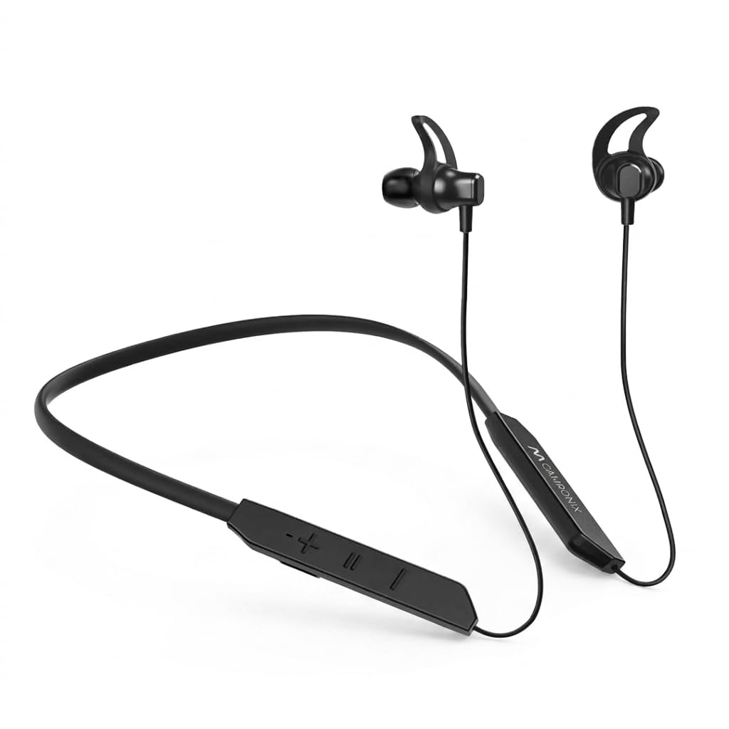 Vibro 21 Bluetooth Wireless Neckband | 60H Playtime | BT 5.0 | Magnetic Earbuds | Graphene Drivers | HD Mic | IPX54 Water & Dust Resistant | Call Vibration Alert | Black-image-37