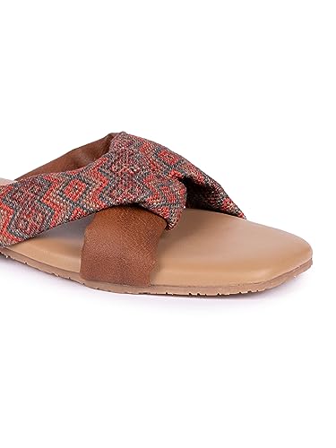 Image of ZOUK 100% Vegan Leather Handcrafted Women's Cross Sliders