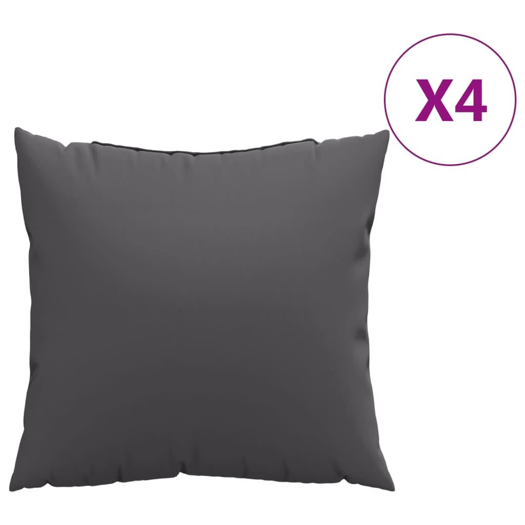 Sofakissen 4er Set Anthrazit 60x60 cm aus 100% Polyester und Hohlfaser Weiche Couchkissen mit Modernem Design Robustes Material für Garten Balkon Wohnzimmer Sitzbank und Lounge
