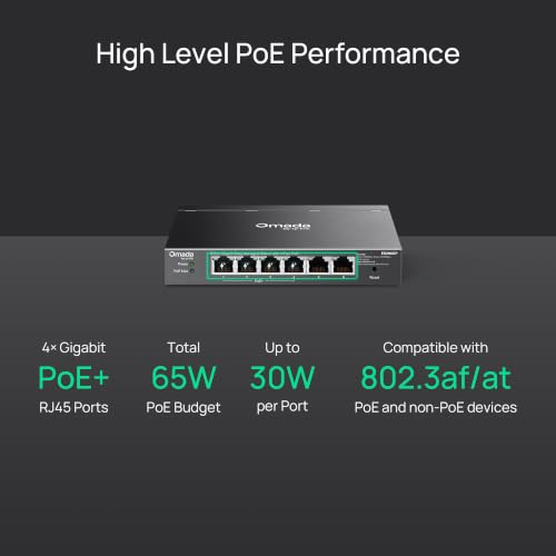 Image of TP-Link Omada 6 Port Gigabit Easy Managed, PoE Switch, 65W Budget, PoE+ Compliant, Up to 250m PoE Distance, Auto Recovery, VLAN, Auto Loop Prevention, Fanless, Managed by Omada(ES206GP)