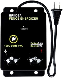 2-Mile Electric Fence Energizer for Preventing Wild Animals Intruding 8 Acres Output Voltage 5000 V 0.1Joule