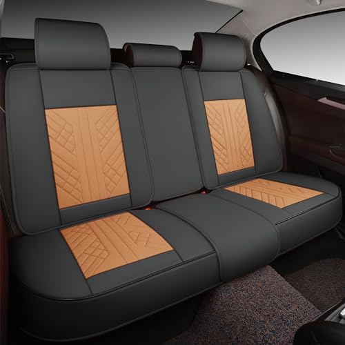 Image of GXT Bench Seat Cover, Premium Faux Leather Bench Seat Covers for Trucks - Universal Fit for Most Sedans SUV Pick-up Truck, Durable for Long Lasting Protection(Earth Yellow and Grey)
