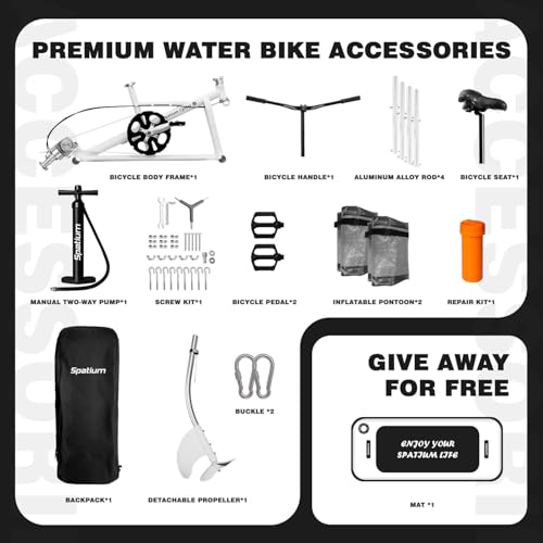 Spatium SUP Water Bike - Inflatable Pedal Boat for One Person - Fishing Kayak & Paddle Board - The Fun of Water & Fishing + Mat - Image 6
